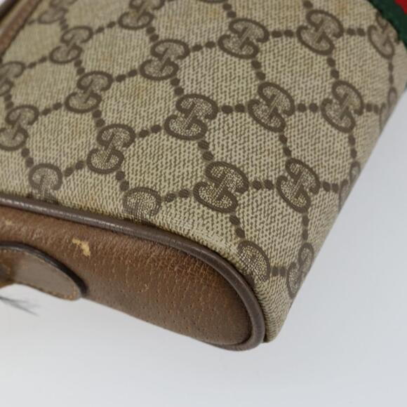 GUCCI GG Supreme Web Sherry Line Bag PVC Beige Gold 116 02 055 Auth 155594 - Picture 14 of 16